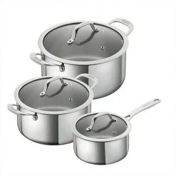 Kuhn Rikon Allround 3 Piece Cookware Set With Glass Lids