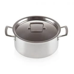 Le Creuset 3-ply Stainless Steel 24cm Shallow Casserole -POTS & PANS Sales 2022 962007241 Le Creuset 3ply 24cm Shallow Casserole 1