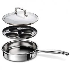 Le Creuset 3-ply Stainless Steel 20cm Saute Pan With Poach Insert -POTS & PANS Sales 2022 962042200 Le Creuset 3 Ply Saute Pan 1