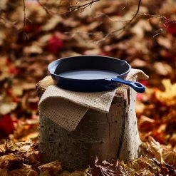 Barbary & Oak 26cm Cast Iron Round Fry Pan Blue -POTS & PANS Sales 2022 BO800255BLU Barbary And Oak 26cm Cast Iron Round Fry Pan Blue 5