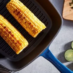 Barbary & Oak 26cm Cast Iron Grill Pan Blue -POTS & PANS Sales 2022 BO800256BLU Barbary And Oak 26cm Cast Iron Grill Pan Blue 2