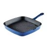 Barbary & Oak 23cm Cast Iron Grill Pan Blue -POTS & PANS Sales 2022 BO800257BLU Barbary And Oak 23cm Cast Iron Grill Pan Blue