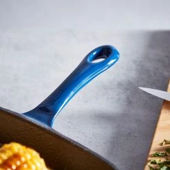 Barbary & Oak 23cm Cast Iron Grill Pan Blue -POTS & PANS Sales 2022 BO800257BLU Barbary And Oak 23cm Cast Iron Grill Pan Blue 2