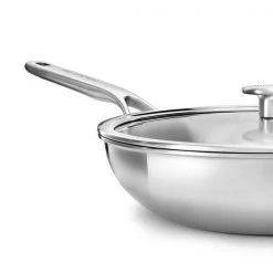 KitchenAid Multi-Ply Stainless Steel 3ply 28cm Wok With Lid -POTS & PANS Sales 2022 CC003254 001 KitchenAid Multi Ply Stainless Steel 3ply Covered 28cm Wok 2