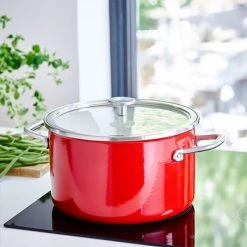 KitchenAid Steel Core Enamel Empire Red Casserole 20cm With Lid -POTS & PANS Sales 2022 CC003267 001 KitchenAid Steel Core Enamel Covered Casserole 20cm Empire Red 3