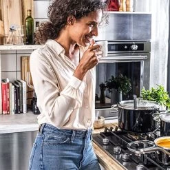 KitchenAid Steel Core Enamel Onyx Black 16cm Saucepan With Lid 10 KitchenAid Steel Core Enamel Onyx Black 16cm Saucepan With Lid -POTS & PANS Sales 2022 CC003285 001 KitchenAid Steel Core Enamel Covered Saucepan 16cm Onyx Black and Cream 2