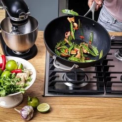 KitchenAid Forged Hardened Aluminium 30cm Wok With Helper Handle -POTS & PANS Sales 2022 CC003584 001 KitchenAid Forged Hardened Aluminium Open 30cm Wok with Helper Handle 4