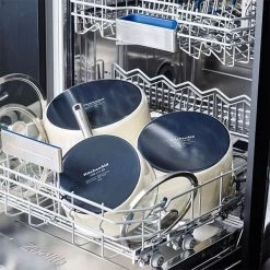 POTS & PANS Sales 2022 -POTS & PANS Sales 2022 CC003PCSETAC KitchenAid Steel Core Enamel 3 Piece Set 16 18 20cm Saucepans Almond Cream 1