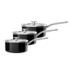 KitchenAid Steel Core Enamel Onyx Black 3 Piece Saucepan Set 16/18/20cm 2 KitchenAid Steel Core Enamel Onyx Black 3 Piece Saucepan Set 16/18/20cm -POTS & PANS Sales 2022 CC003PCSETOB KitchenAid Steel Core Enamel 3 Piece Set 16 18 20cm Saucepans Onyx Black and Cream
