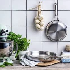 KitchenAid Multi-Ply Stainless Steel 24cm & 28cm Frying Pan Set -POTS & PANS Sales 2022 CC004915001 KitchenAid Multi Ply Stainless Steel Frying Pan Set 1