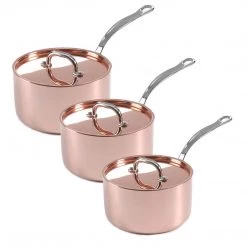 Samuel Groves Copper Clad 3 Piece Saucepan Set