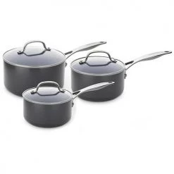 GreenPan Venice Pro Hard Anodised Ceramic Non-Stick 3 Piece Saucepan Set