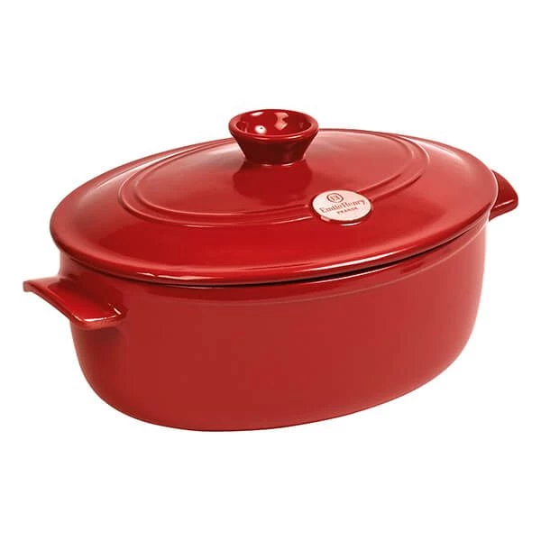 Emile Henry Burgundy Oval Casserole 6.0L 3 Emile Henry Burgundy Oval Casserole 6.0L