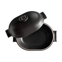 Emile Henry Slate Delight Oval Casserole 4.5L 7 Emile Henry Slate Delight Oval Casserole 4.5L -POTS & PANS Sales 2022 EH776645 Emile Henry Delight Oval Casserole 4 5L Matt Black 2