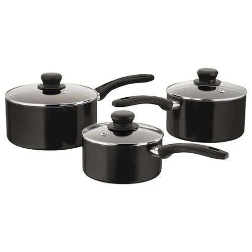 Judge Radiant Black Non-Stick 3 Piece Saucepan Set 3 Judge Radiant Black Non-Stick 3 Piece Saucepan Set