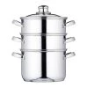 KitchenCraft Stainless Steel Three Tier 18cm Steamer -POTS & PANS Sales 2022 KCCVSTEAM KitchenCraft Stainless Steel Three Tier 18cm Steamer