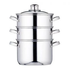 KitchenCraft Stainless Steel Three Tier 18cm Steamer