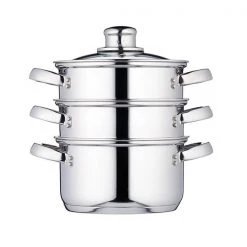 KitchenCraft Stainless Steel Three Tier 16cm Steamer