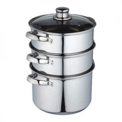 KitchenCraft Stainless Steel Three Tier 20cm Steamer -POTS & PANS Sales 2022 KCCVSTEAM20 KitchenCraft 3Tier Steamer 2