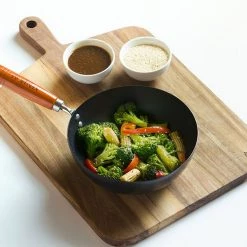 Ken Hom Classic 20cm Non-Stick Carbon Steel Mini Wok -POTS & PANS Sales 2022 KH320001 Ken Hom Classic 20cm Non Stick Carbon Steel Mini Wok 4