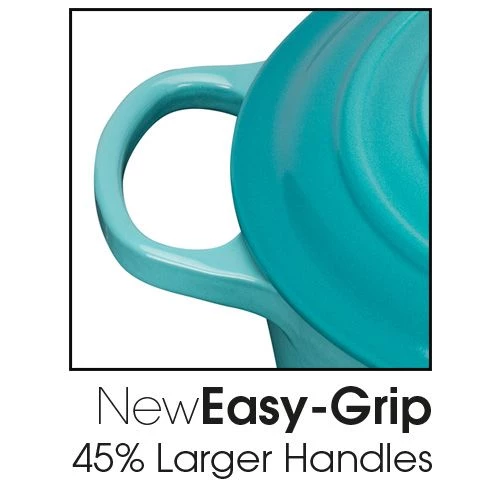 Le Creuset Signature Teal Cast Iron 26cm Round Casserole 4 Le Creuset Signature Teal Cast Iron 26cm Round Casserole - Image 2