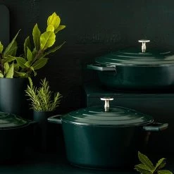 MasterClass Cast Aluminium 5L Casserole Dish, Hunter Green -POTS & PANS Sales 2022 MCMCRD28GRN Master Class Casserole Dish 5L Hunter Green 4