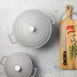 MasterClass Grey Ombre Cast Aluminium 28cm 5L Casserole Dish -POTS & PANS Sales 2022 MCMCRD28GRY MasterClass Grey Ombre Cast Aluminium 28cm 5L Casserole Dish 4