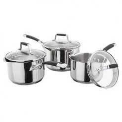 Stellar 5000 Induction 3 Piece Draining Lid Saucepan Set