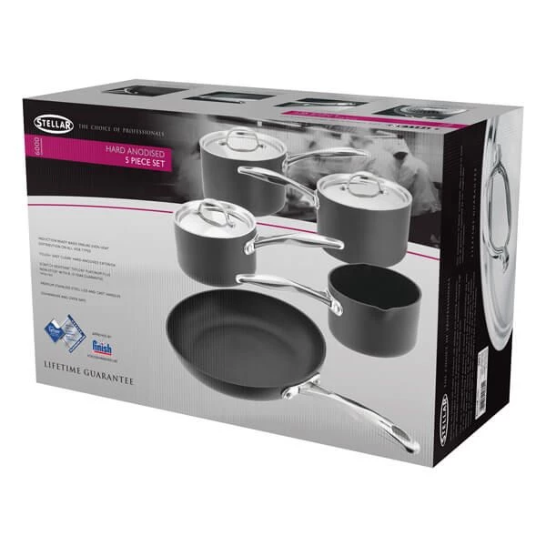 Stellar 6000 Hard Anodised 5 Piece Cookware Set 5 Stellar 6000 Hard Anodised 5 Piece Cookware Set - Image 3