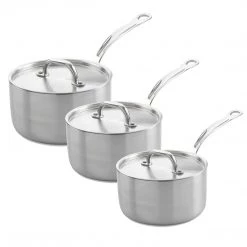 Samuel Groves Classic Stainless Steel Triply 3 Piece Saucepan Set
