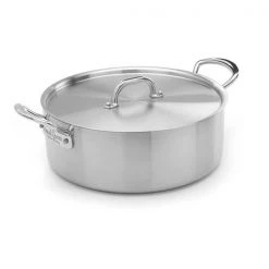 Samuel Groves Classic Stainless Steel Triply 26cm Saute Pan With Side Handles & Lid