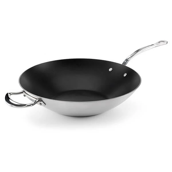 Samuel Groves Classic Non-Stick Stainless Steel Triply 32cm Wok 3 Samuel Groves Classic Non-Stick Stainless Steel Triply 32cm Wok