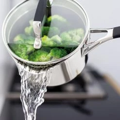 Stellar 5000 Induction 3 Piece Draining Lid Saucepan Set -POTS & PANS Sales 2022 Stellar Induction Induction Draining Pour 2