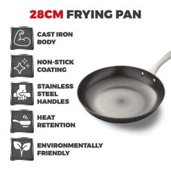 Tower Titan Cast Iron 28cm Fry Pan 11 Tower Titan Cast Iron 28cm Fry Pan -POTS & PANS Sales 2022 T800226 Tower Titan 28cm Cast Iron Fry Pan 4