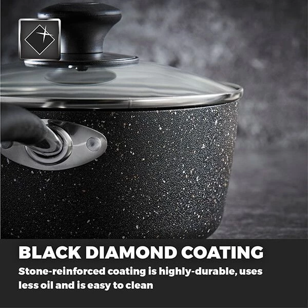 Tower Precision 5 Piece Pan Set Black 4 Tower Precision 5 Piece Pan Set Black - Image 2