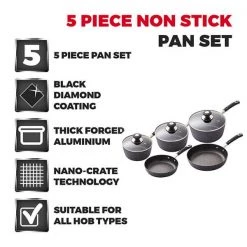 Tower Precision 5 Piece Pan Set Black 13 Tower Precision 5 Piece Pan Set Black -POTS & PANS Sales 2022 T900110 Tower Precision 5 Piece Pan Set Black 5