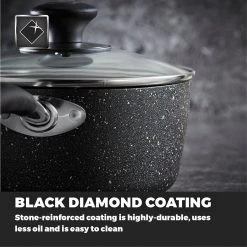 Tower Precision 3 Piece Saucepan Set Black -POTS & PANS Sales 2022 T900111 Tower Precision 3 Piece Saucepan Set Black 1