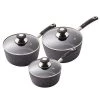 Tower Precision 3 Piece Saucepan Set Black -POTS & PANS Sales 2022 T900111 Tower Precision 3 Piece Saucepan Set Black